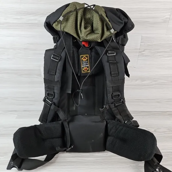Teton Scout back panel with shoulder straps and the waist belt spread out